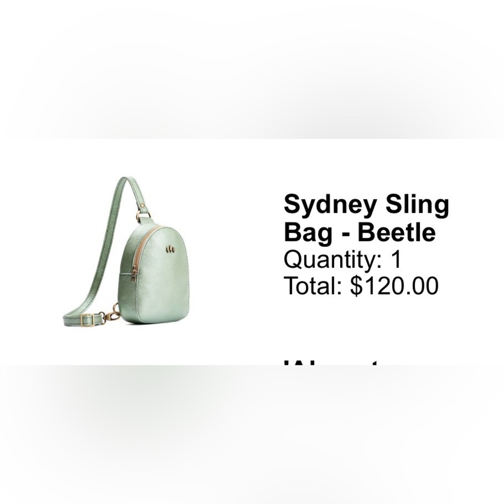 Portland Leather Metallic Mint Green Crossbody Bag - Picture 7 of 10
